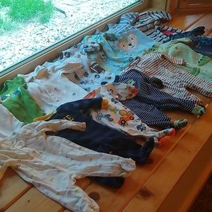 Baby Boys PJ Lot (15 piece) newborn to 3 months